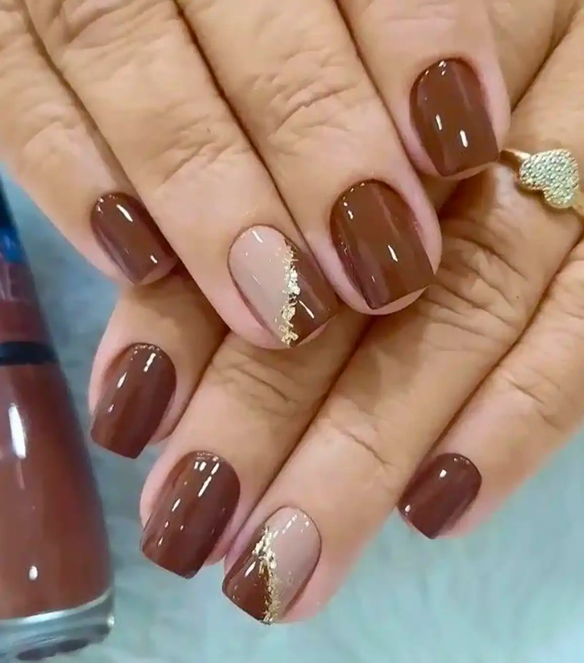 مدل ناخن قهوه ای ترند