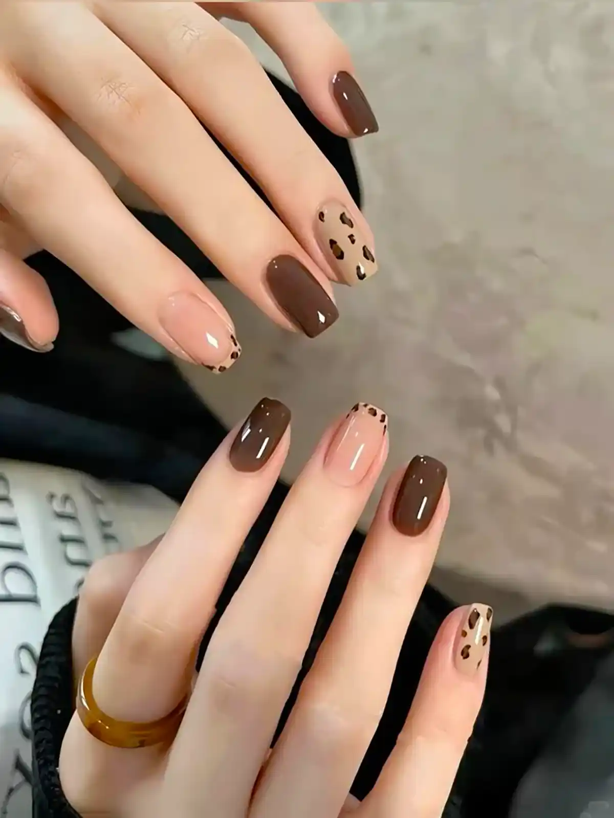 مدل ناخن قهوه ای ترند