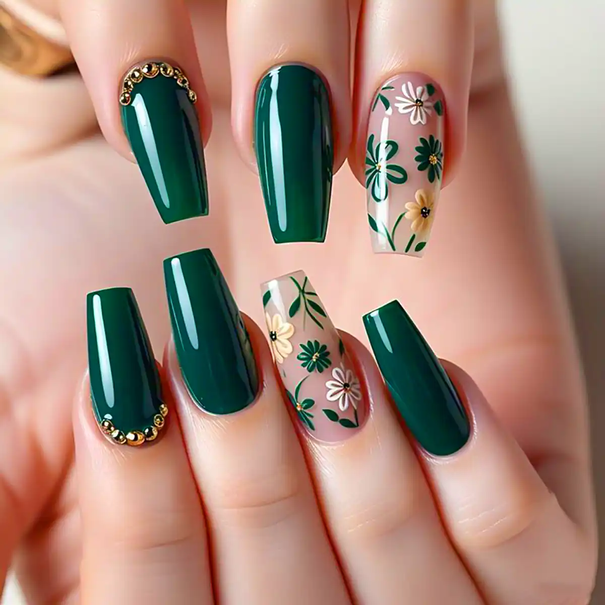 مدل ناخن سبز شیک و فانتزی