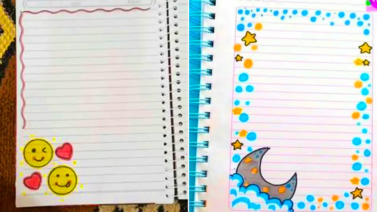 نقاشی آسان برای دور دفتر مشق