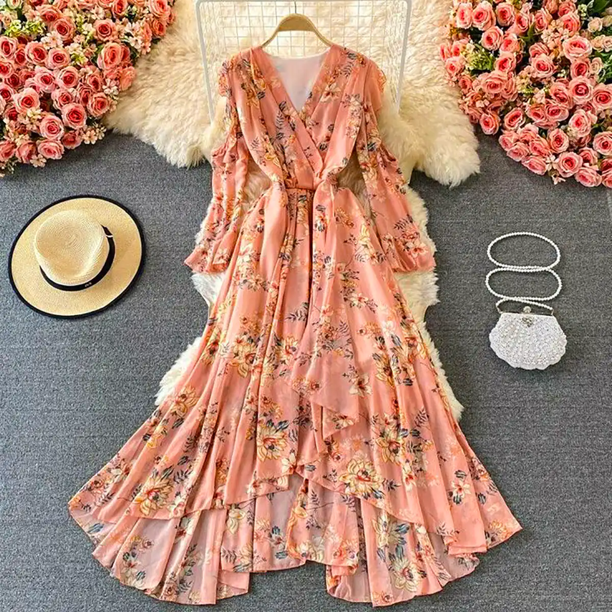 پیراهن دامن کلوش زنانه جدید