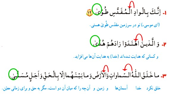 جواب صفحه 70 درس 11 قرآن چهارم دبستان