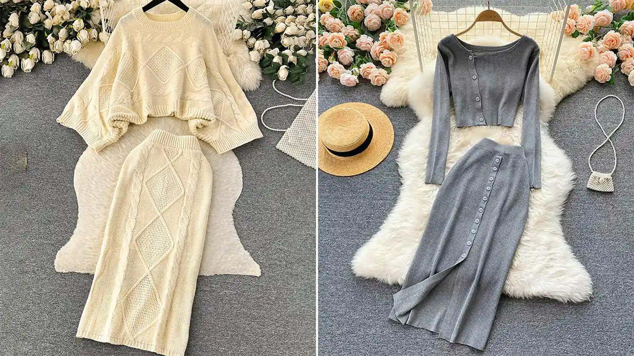 شومیز دامن بافتنی مجلسی