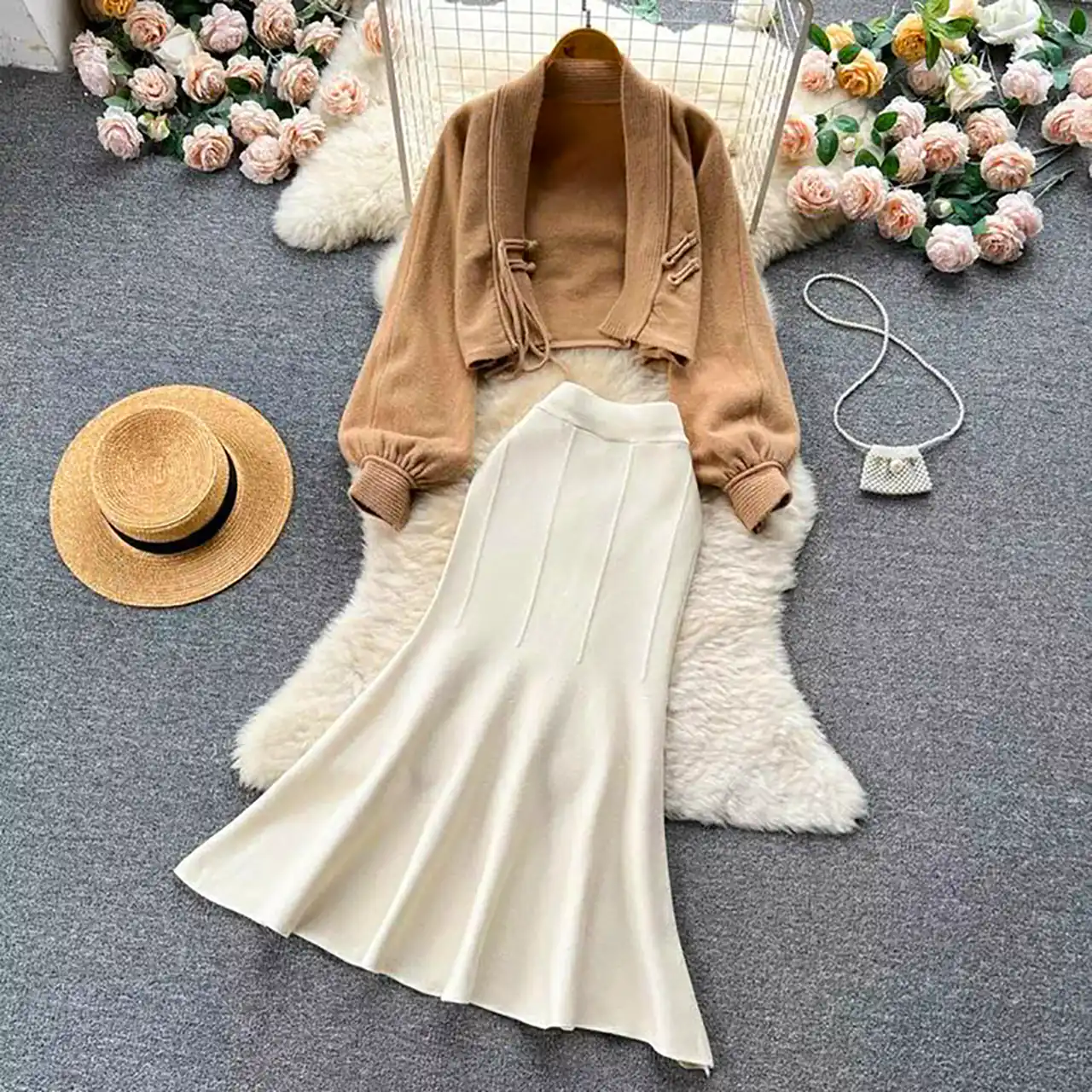 شومیز دامن بافتنی مجلسی