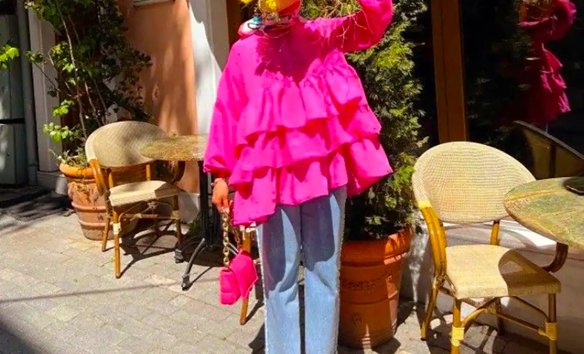 شومیز مانتویی صورتی شیک