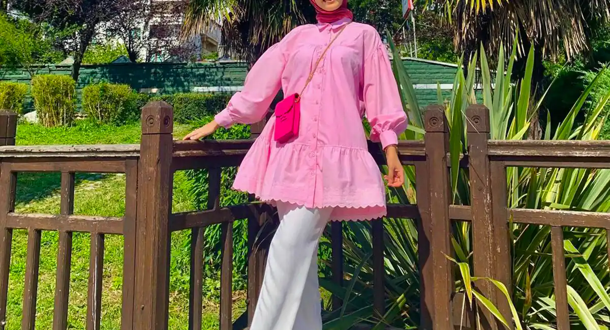 شومیز مانتویی صورتی شیک