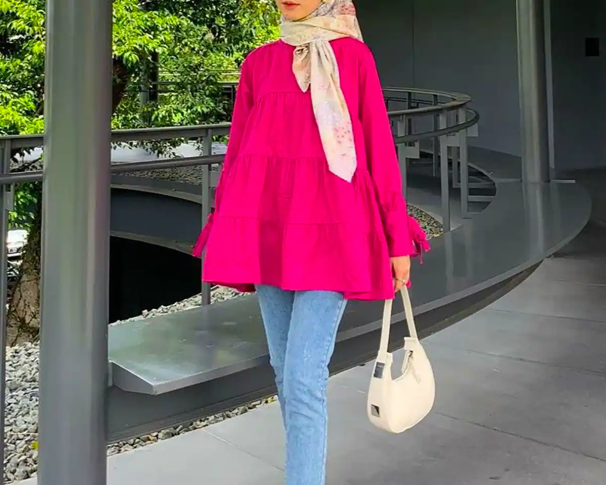 شومیز مانتویی صورتی شیک