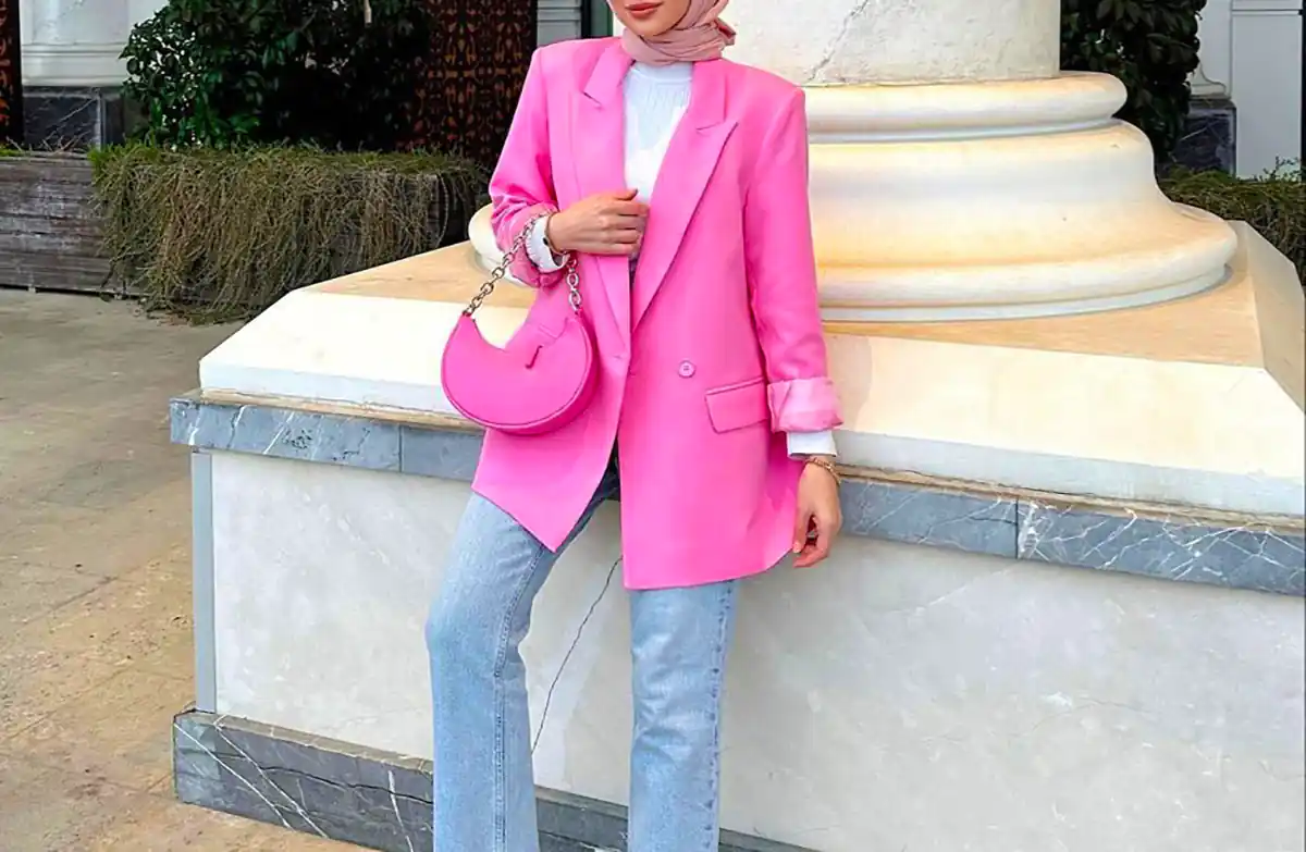 شومیز مانتویی صورتی شیک