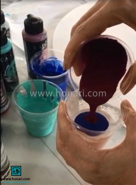 آموزش ساخت ساعت با رنگ پرینگ (آبستره )