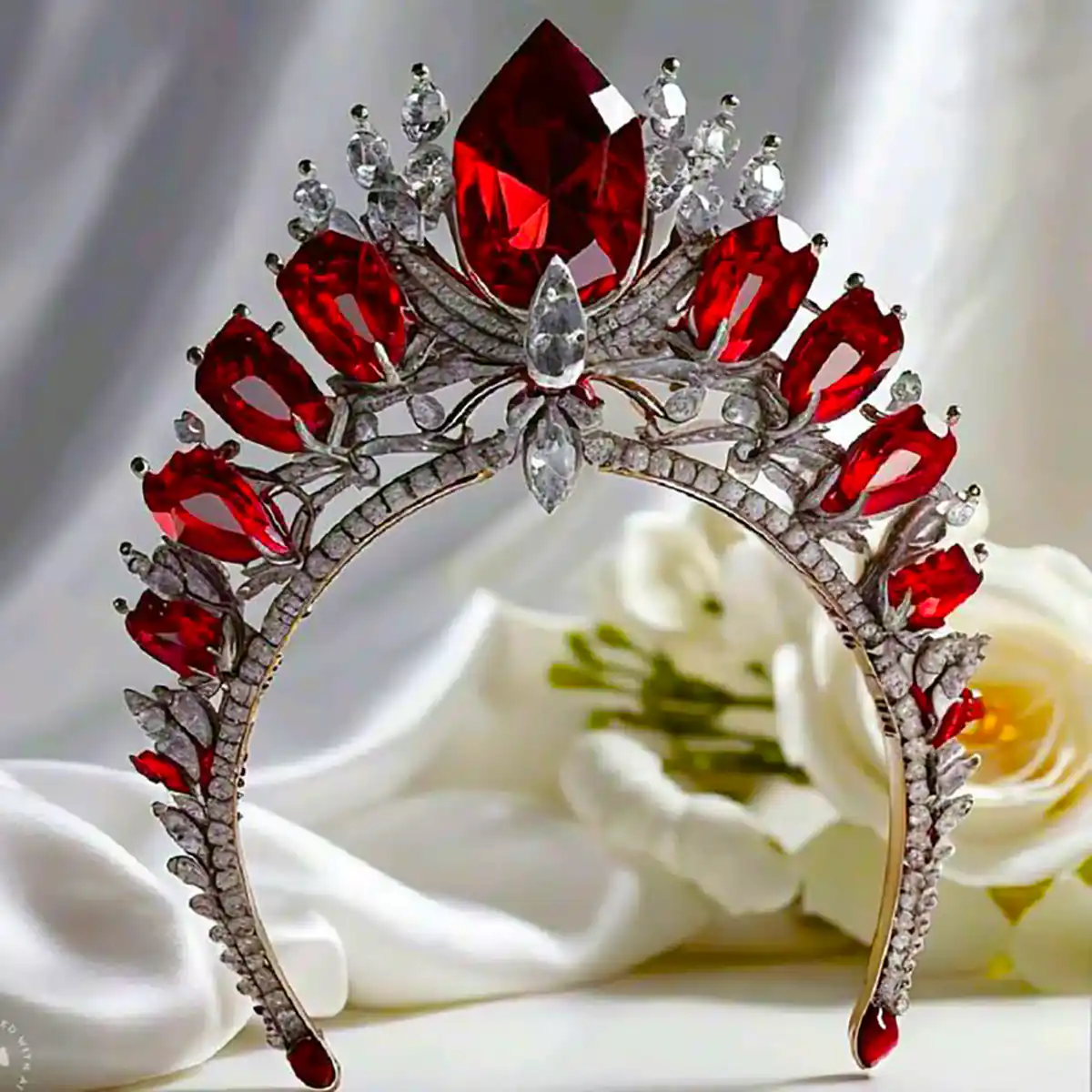 تاج کریستالی قرمز شیک