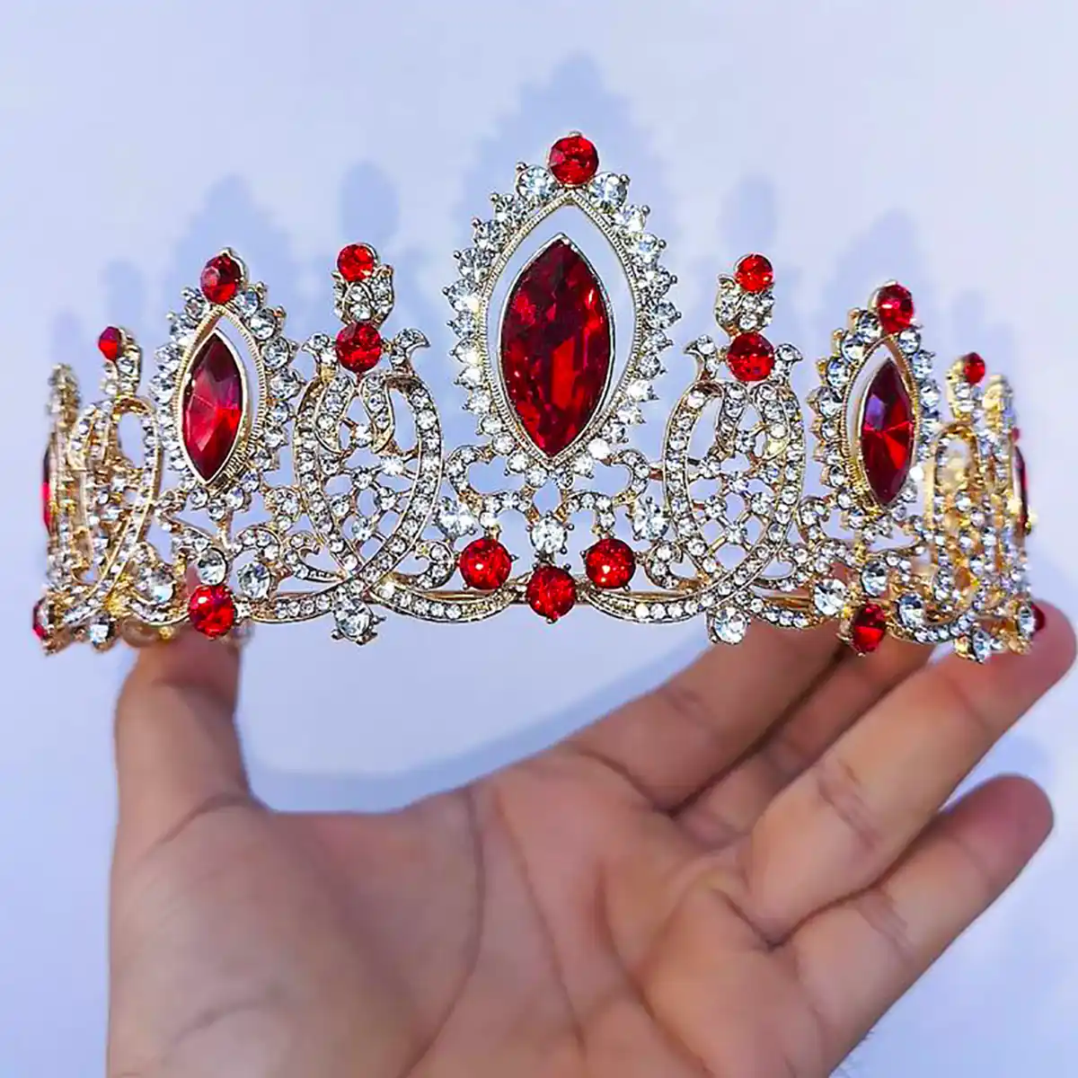 تاج کریستالی قرمز شیک