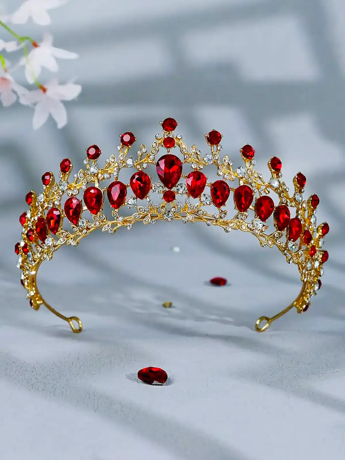 تاج کریستالی قرمز شیک