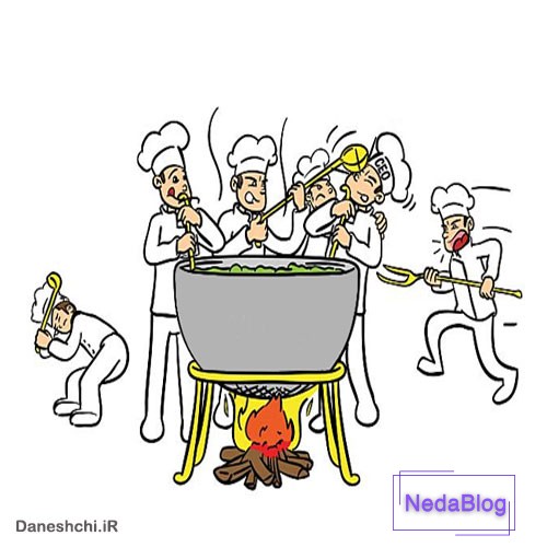 نقاشی آشپز که دوتا بشه آش یا شور میشه یا بی نمک