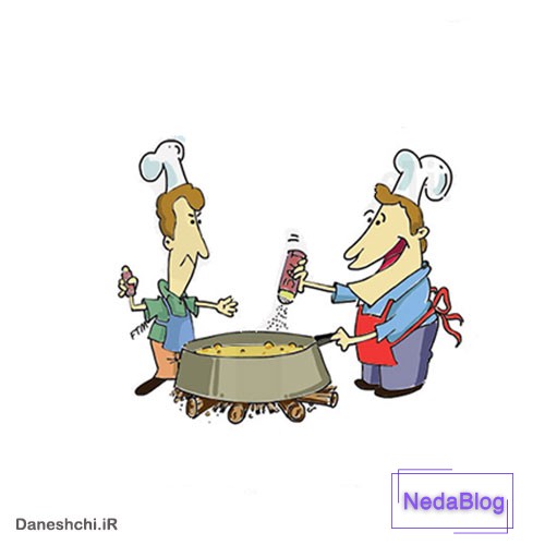 نقاشی ضرب المثل آشپز که دو تا بشه