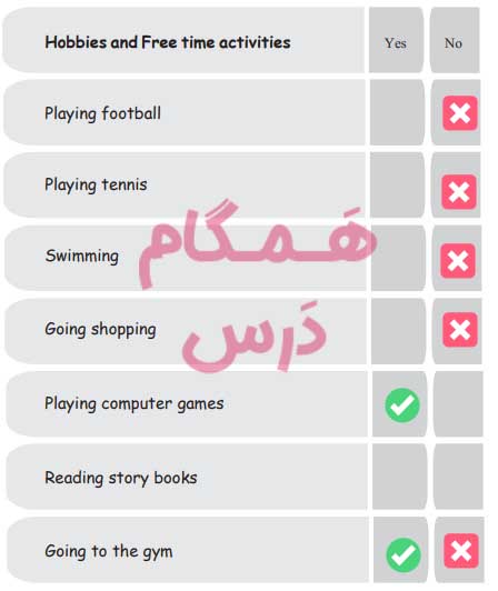 جواب صفحه ۴۲ درس هفتم کتاب کار زبان هشتم