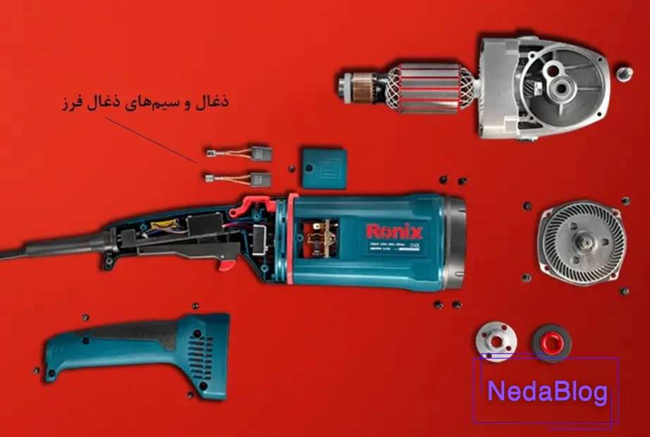 ذغال در فرز سنگ&zwnj;بری ۳۲۲۰ رونیکس