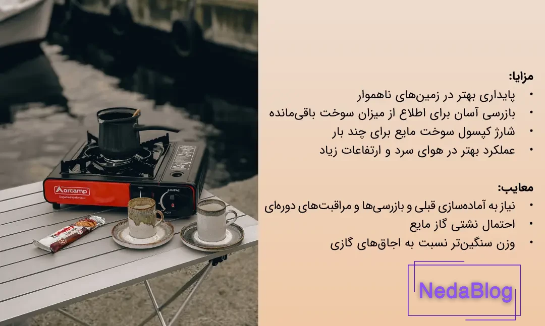 مزایا و معایب اجاق سفری سوخت مایع