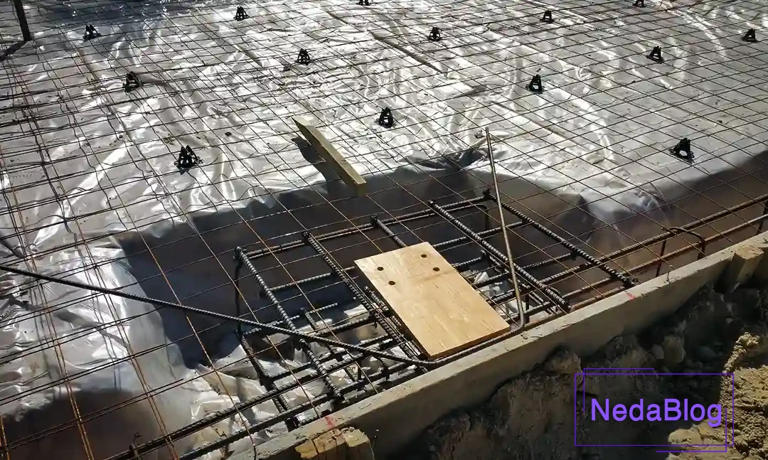 مرحله ارمارتوربندی و اجرای فونداسیون برای اسکلت فلزی