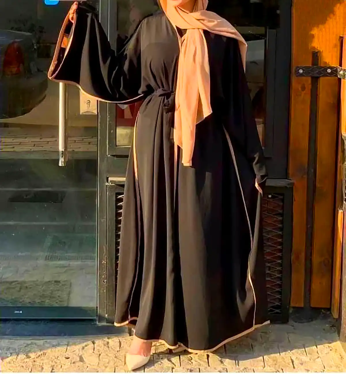 مانتو عبایی بلند کرپ