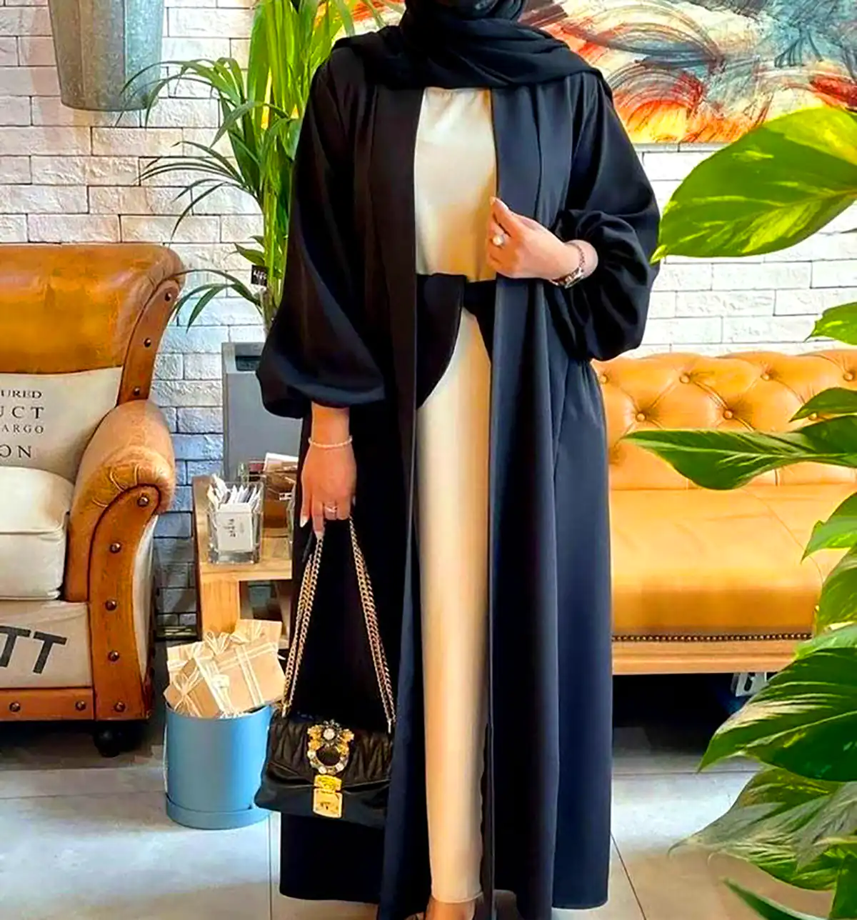 مانتو عبایی بلند کرپ