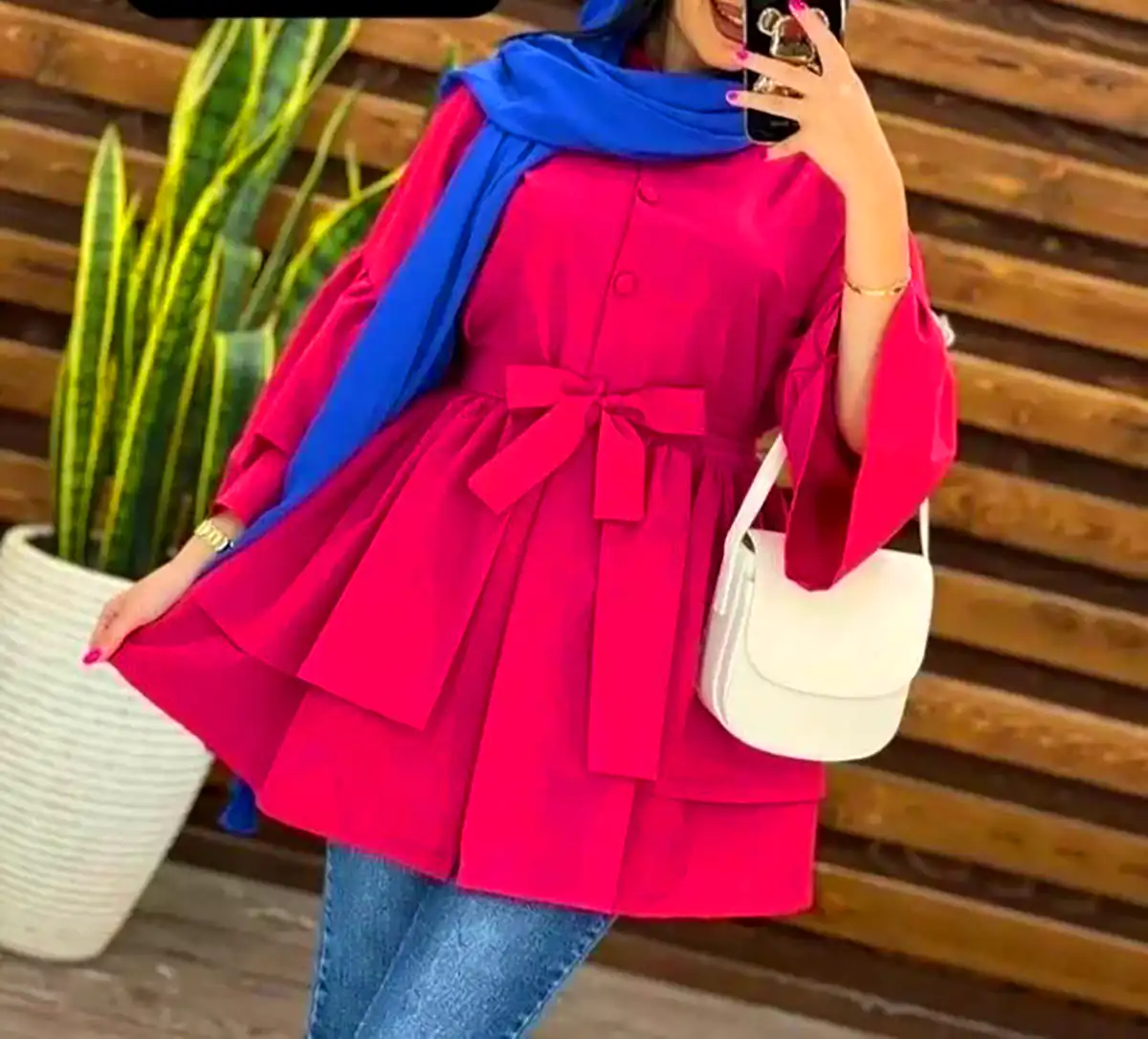 مانتو کرپ سرخابی