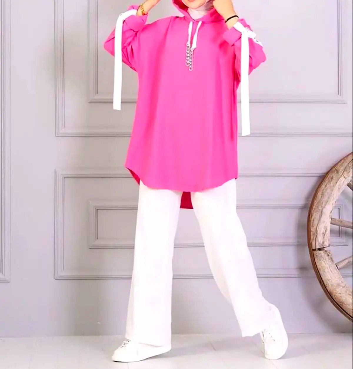 مانتو کرپ سرخابی