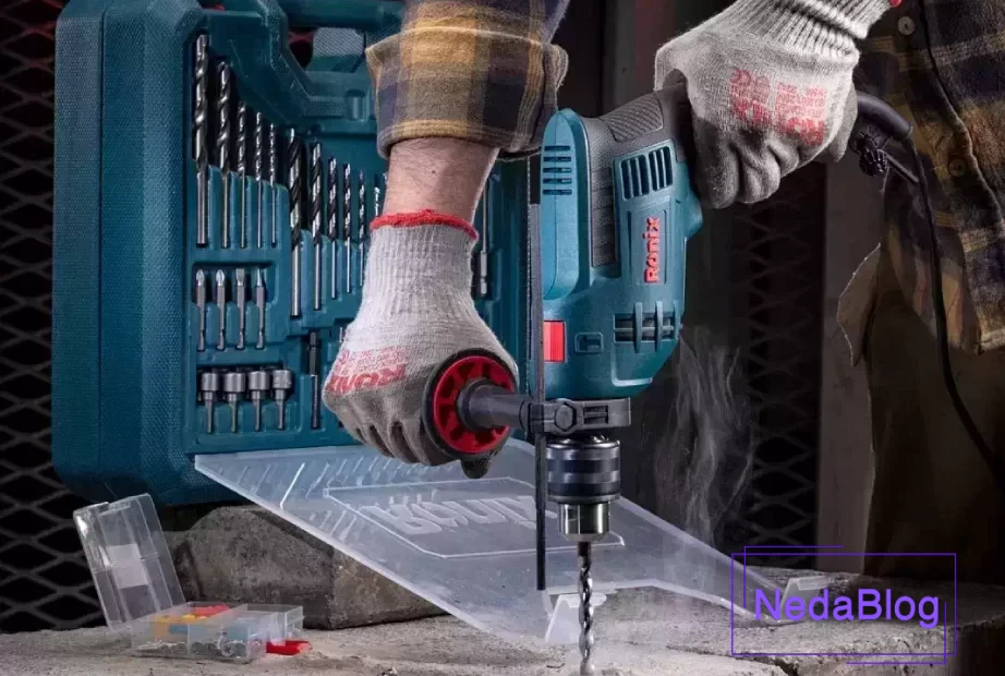 کیت دریل برقی رونیکس سوراخکاری روی بتن