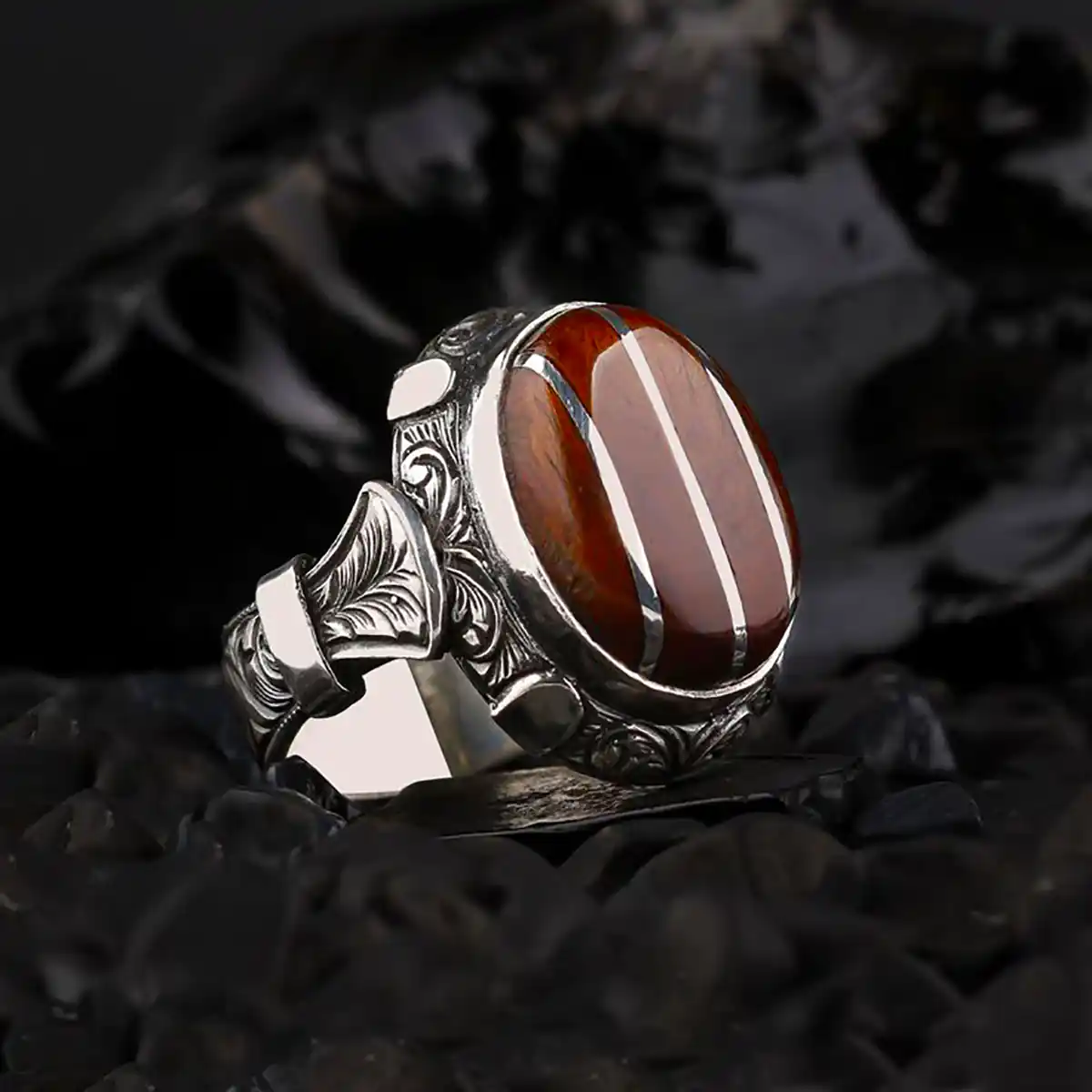 انگشتر سنگی مردانه شیک