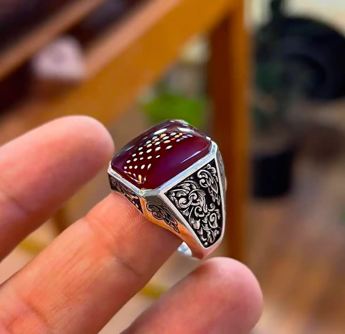 انگشتر سنگی مردانه شیک