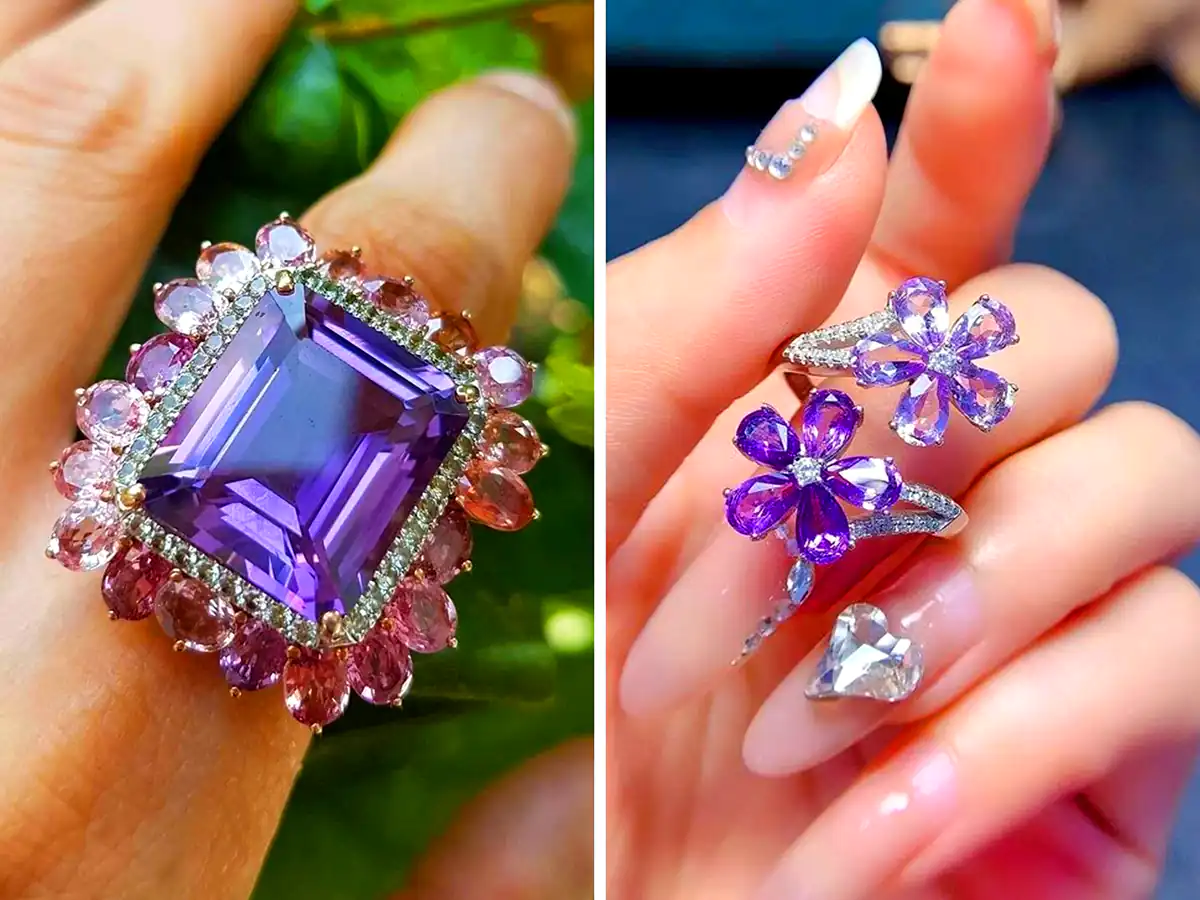 انگشتر آمیتیست بنفش ترند