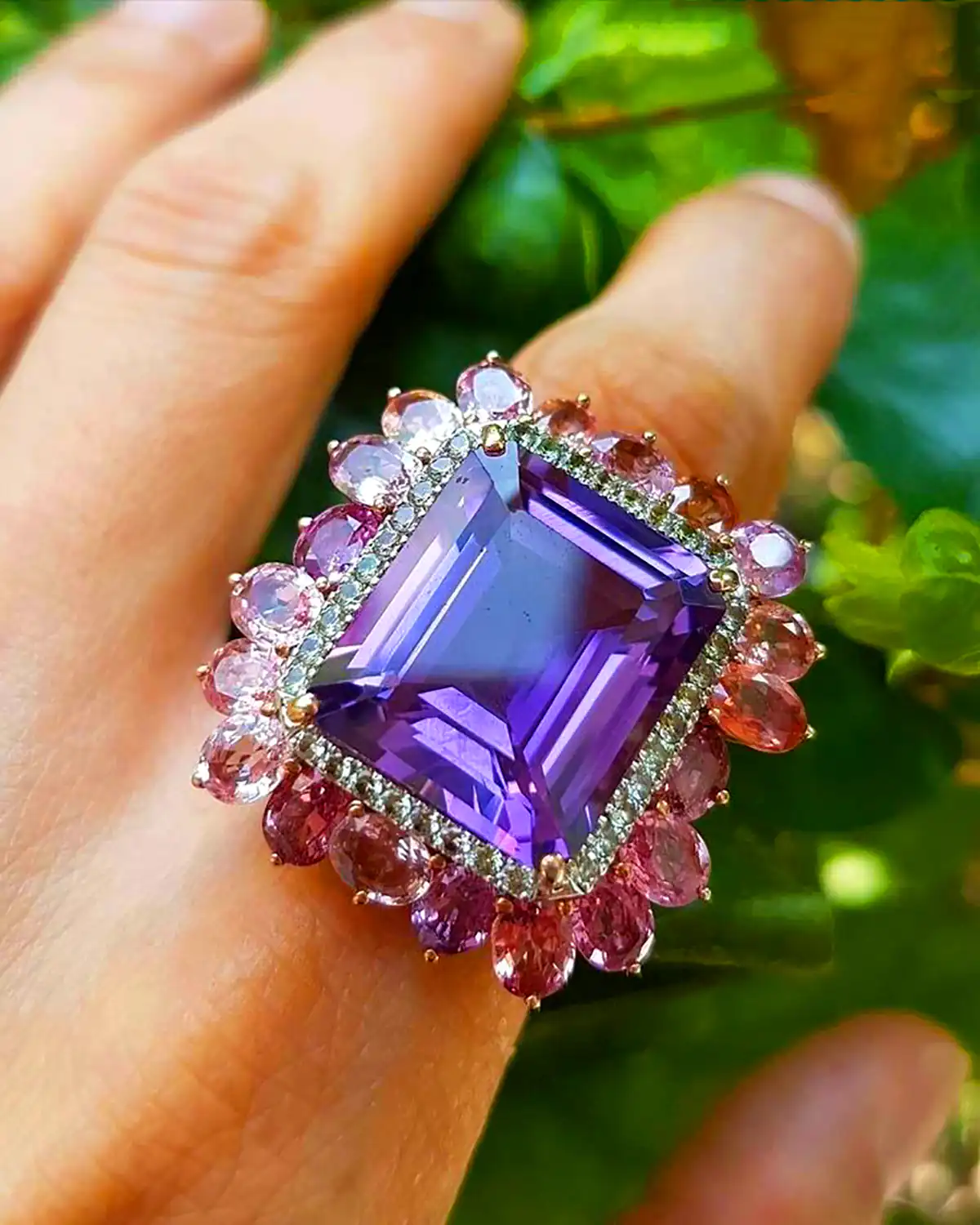 انگشتر آمیتیست بنفش ترند