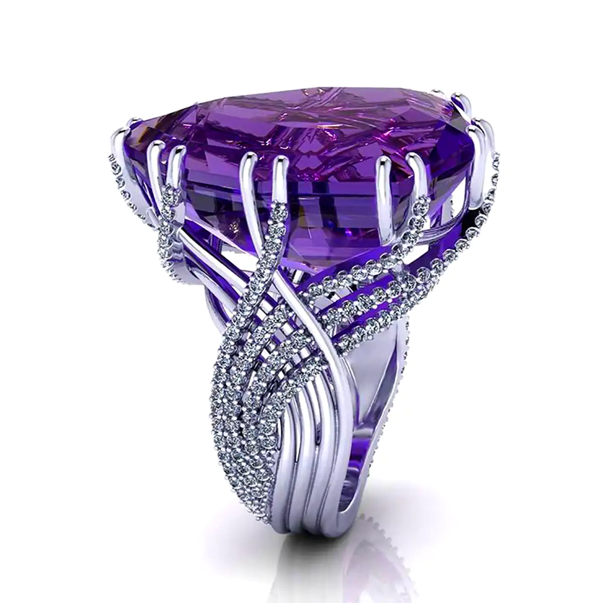 انگشتر آمیتیست بنفش ترند