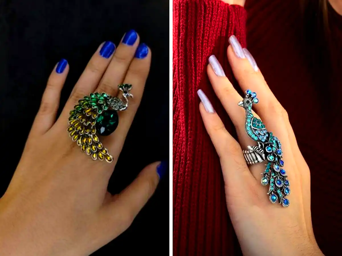 انگشتر طرح طاووس