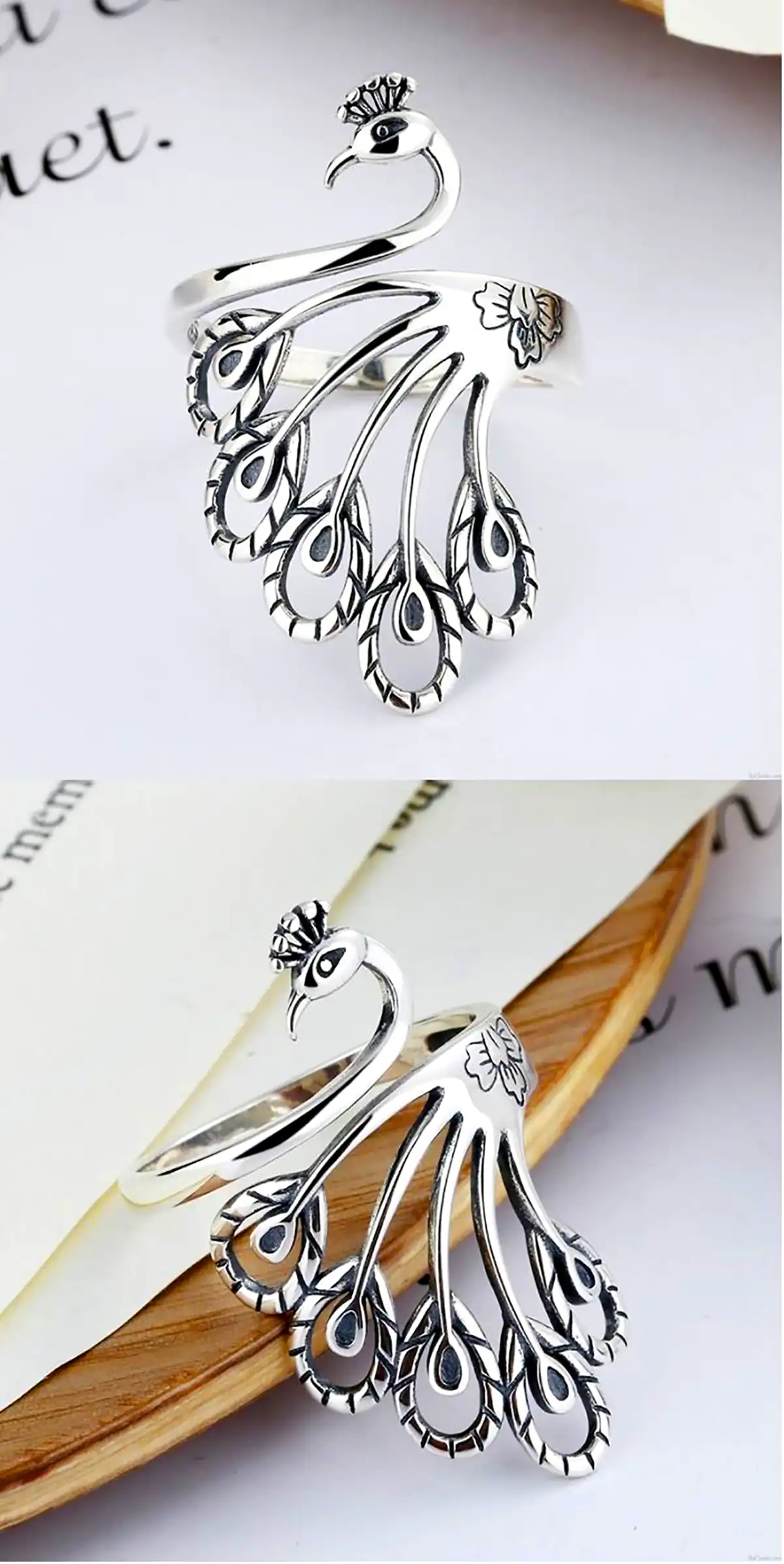 انگشتر طرح طاووس