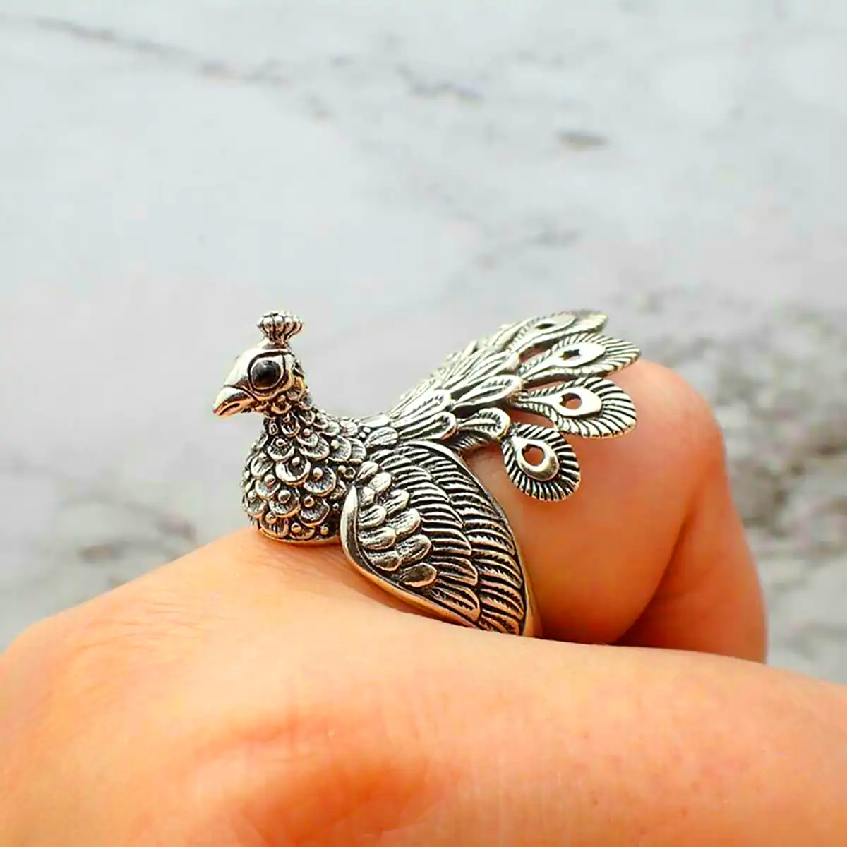 انگشتر طرح طاووس