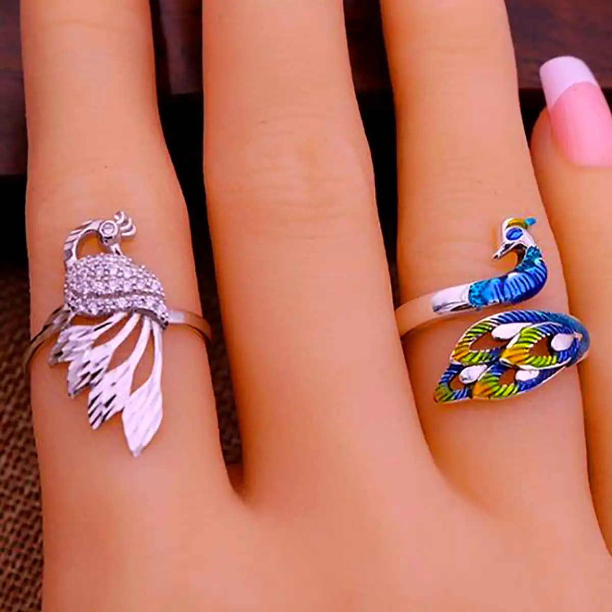 انگشتر طرح طاووس
