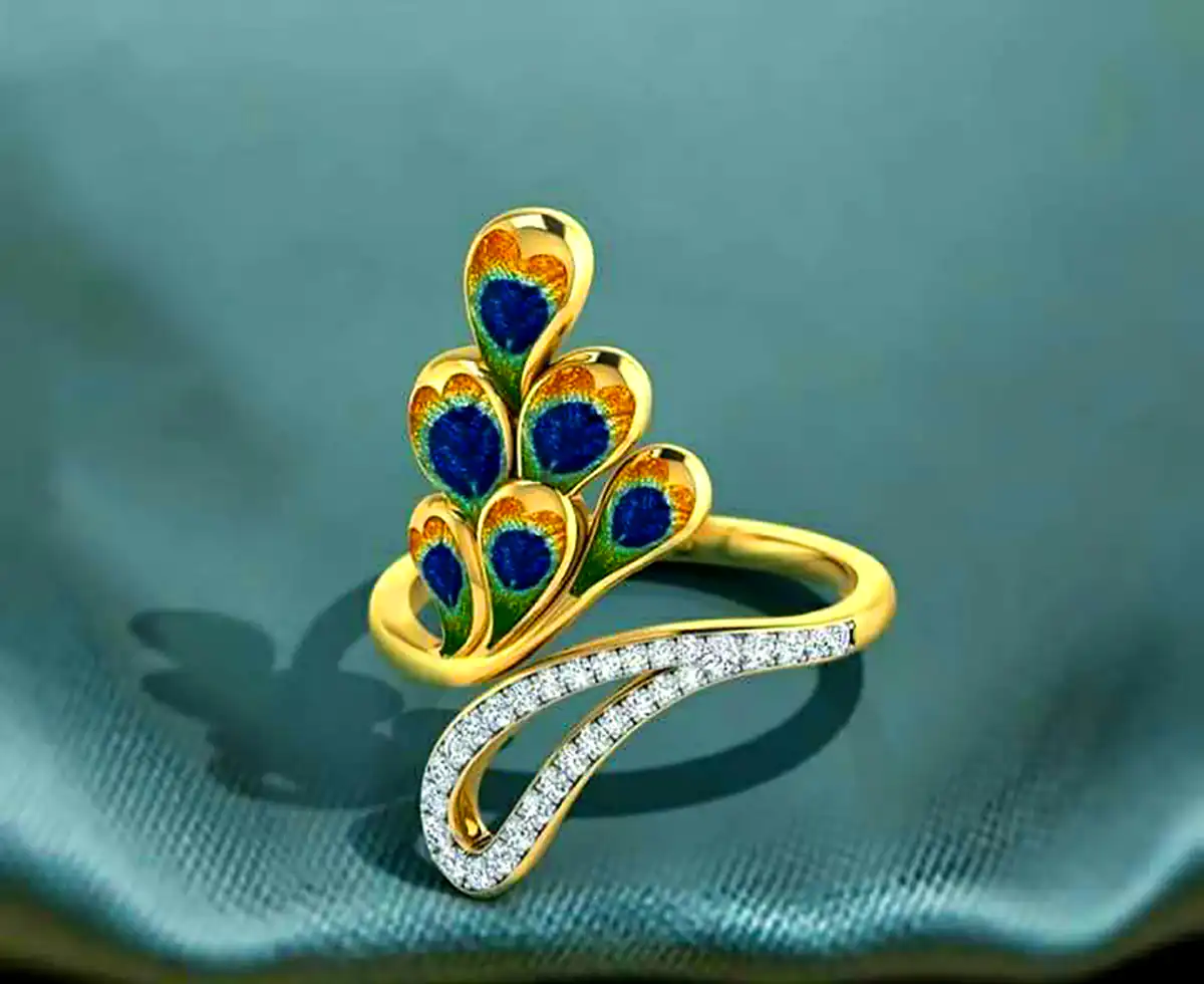 انگشتر طرح طاووس