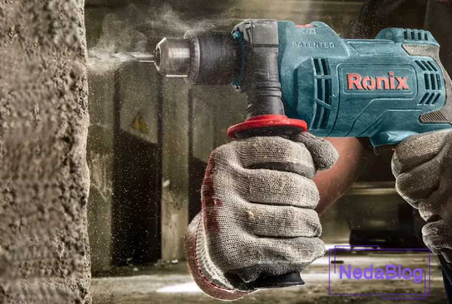 سوراخکاری روی بتن با دریل رونیکس
