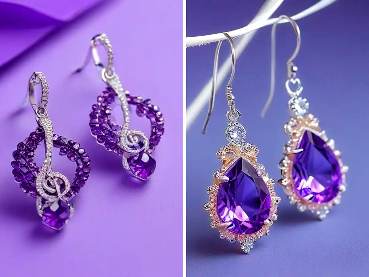 گوشواره بنفش لاکچری