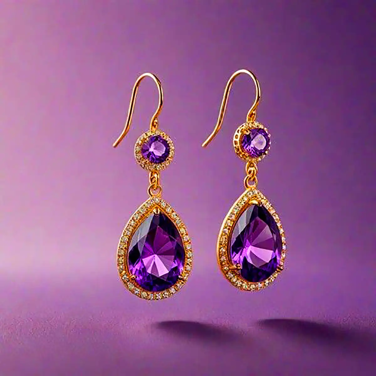 گوشواره بنفش لاکچری