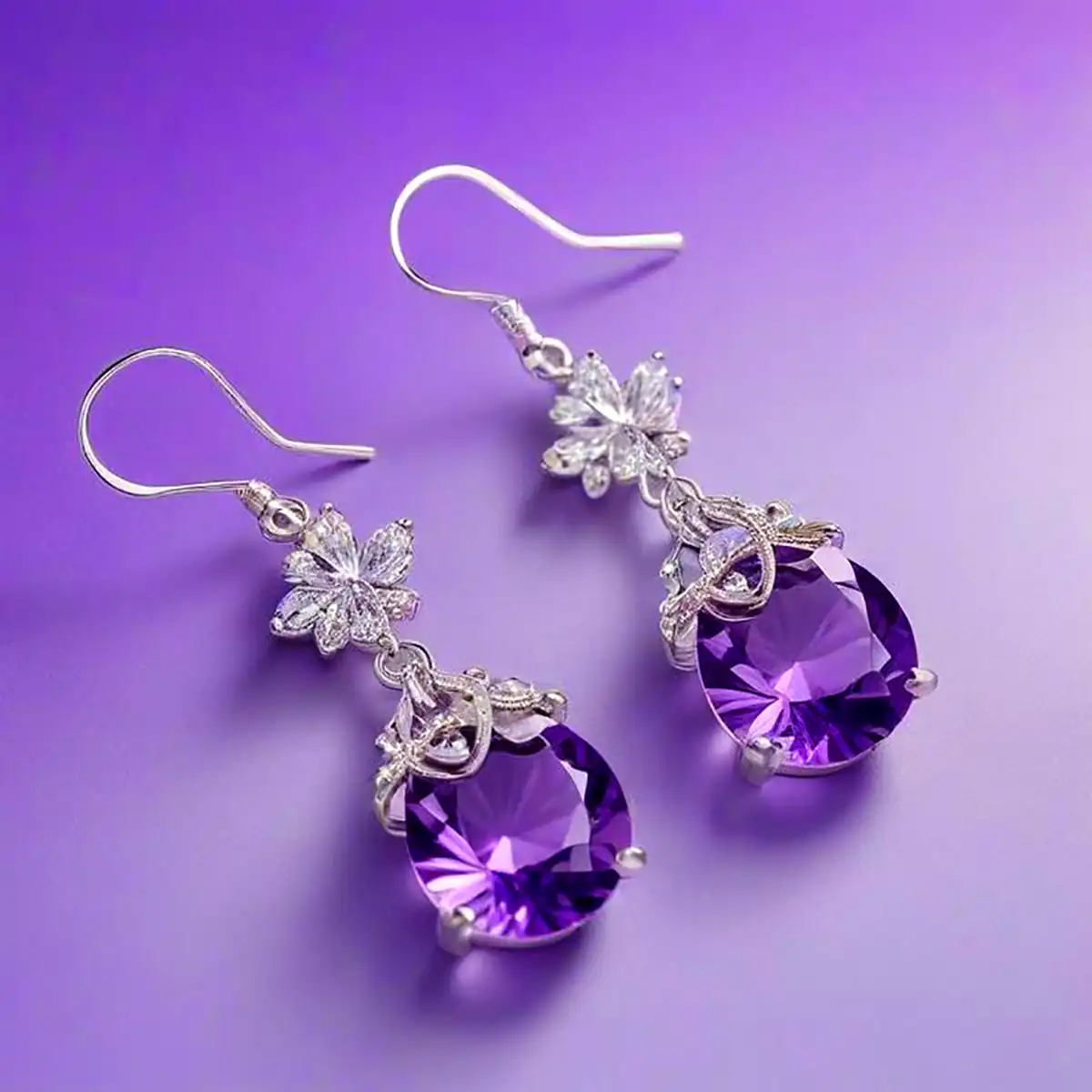 گوشواره بنفش لاکچری