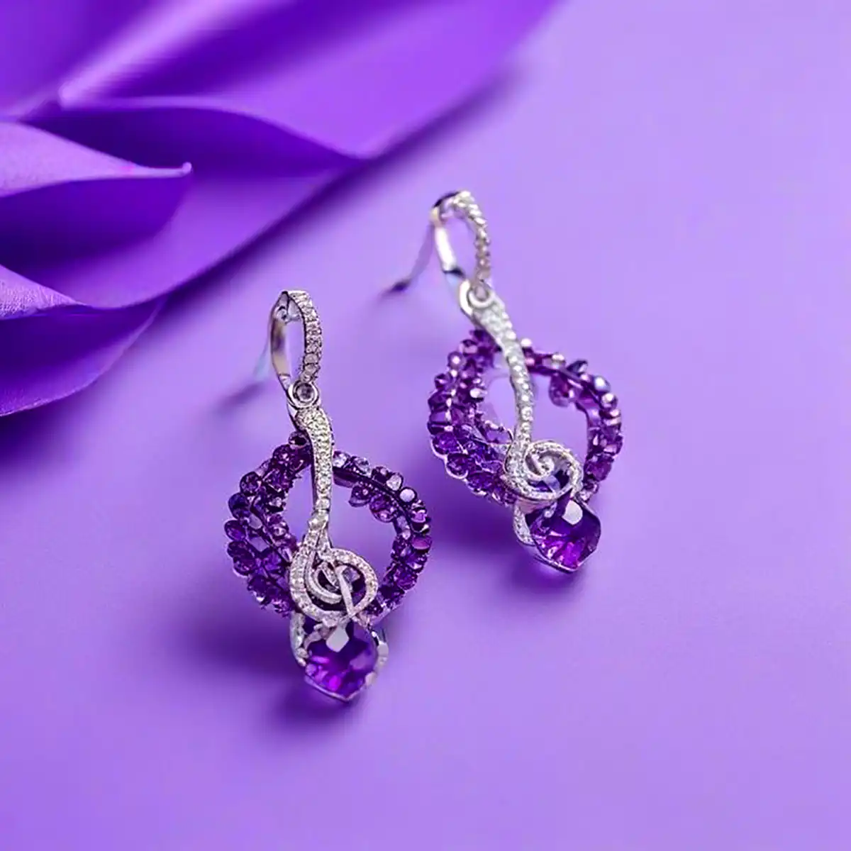 گوشواره بنفش لاکچری