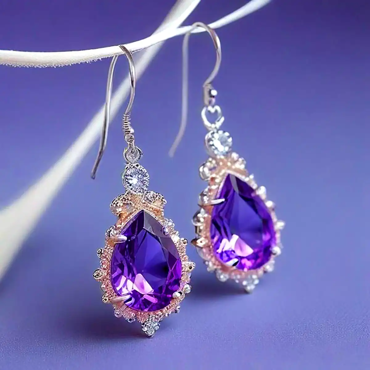 گوشواره بنفش لاکچری