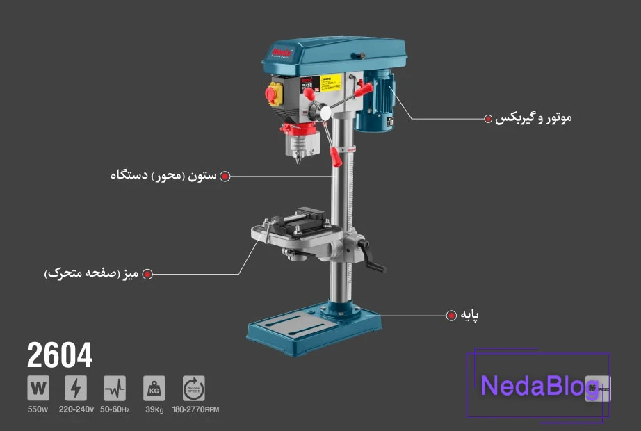 ویژگی‌های دریل ستونی