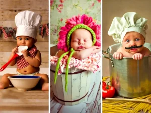 ایده عکاسی آتلیه ای نوزاد در خانه