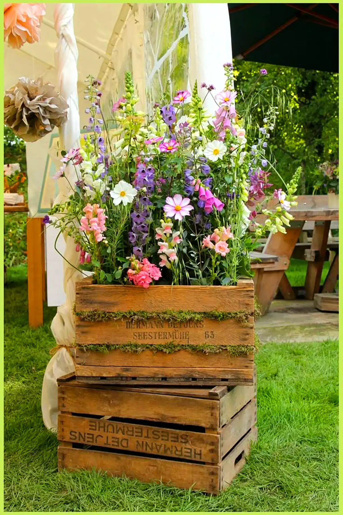 ایده دکوراتیو با جعبه چوبی میوه