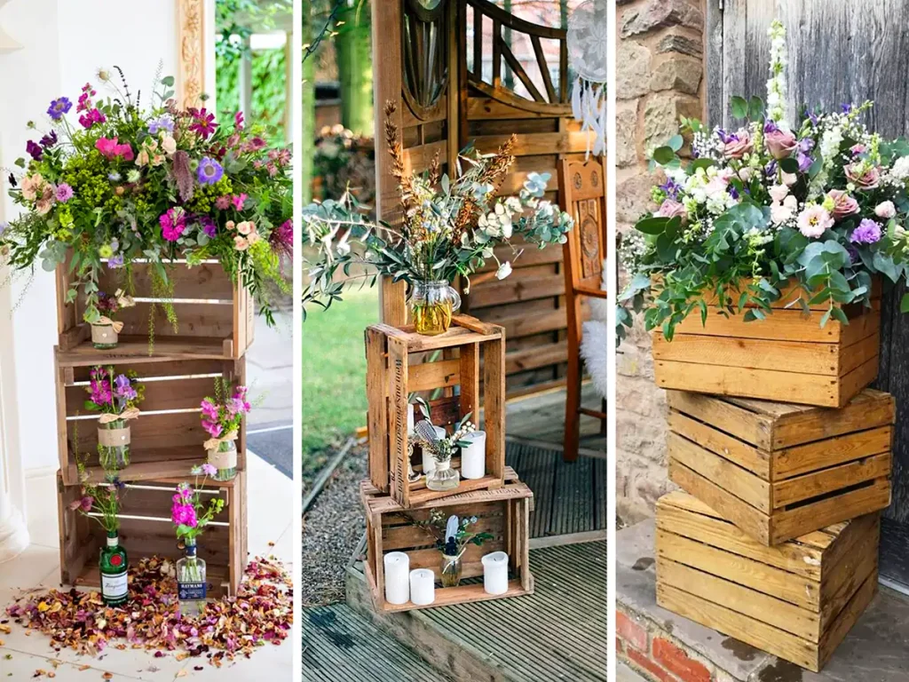 ایده دکوراتیو با جعبه چوبی میوه