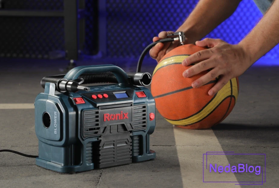 باد کردن توپ با مینی کمپرسور