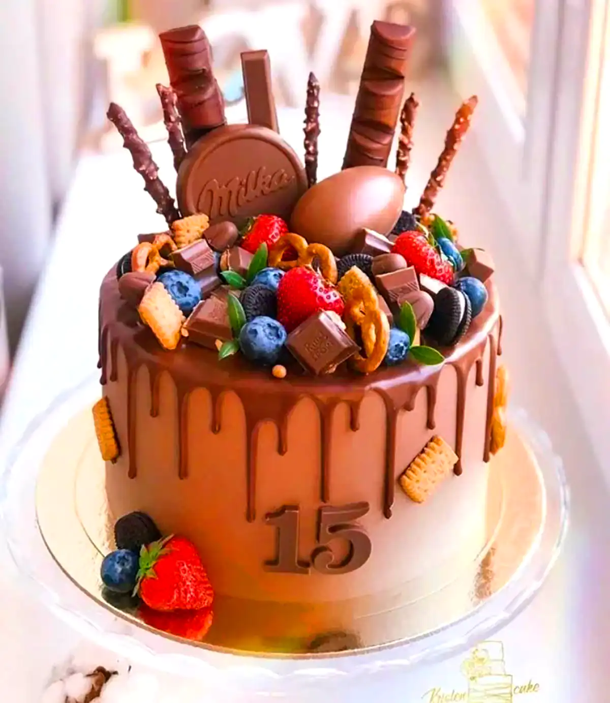 کیک تولد با طرح قهوه