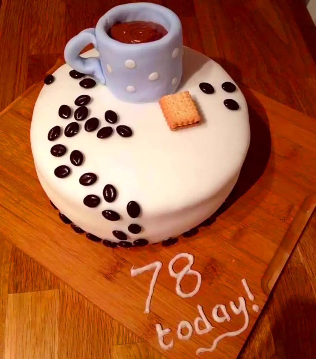 کیک تولد با طرح قهوه